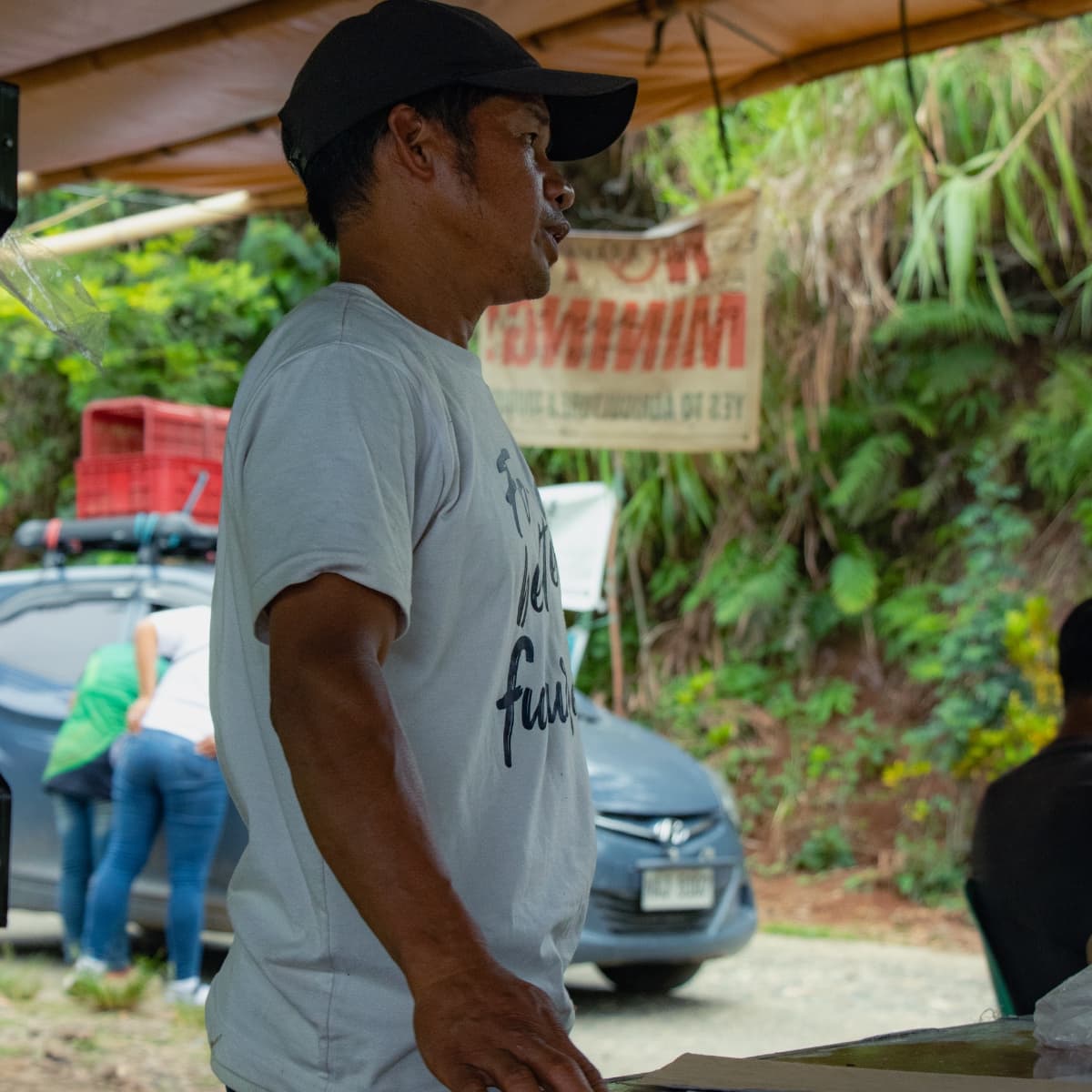 Isa si Rhoy sa mga lider sa barikada. (Mark Lemuel Pabalan/AYEJ)
